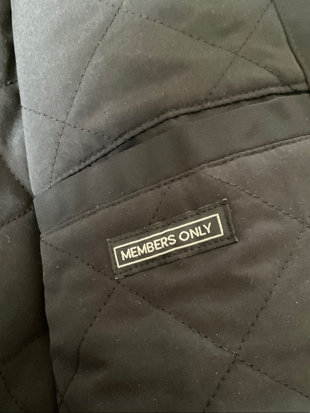 Members Only Black Bomber Jacket with Zip Front - Picture 7 of 8